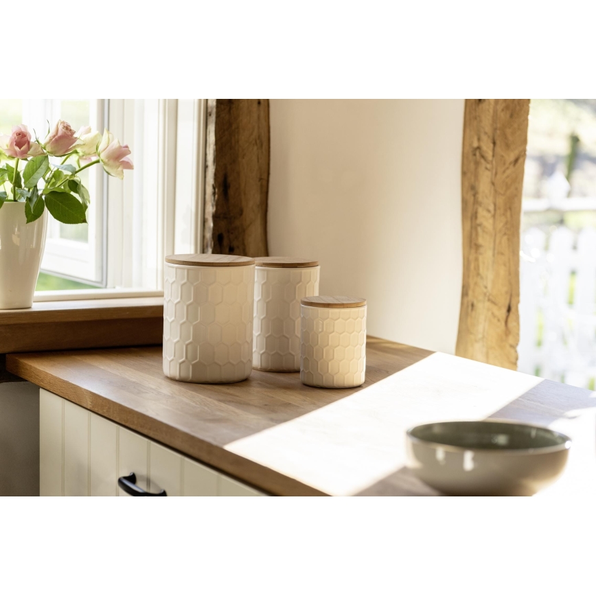 WENKO 54222100 - Κουτί MAYA 13x17 cm λευκό/καφέ