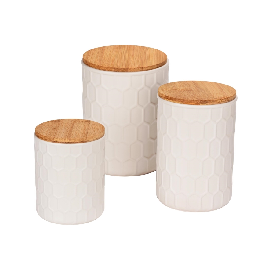 WENKO 54222100 - Κουτί MAYA 13x17 cm λευκό/καφέ