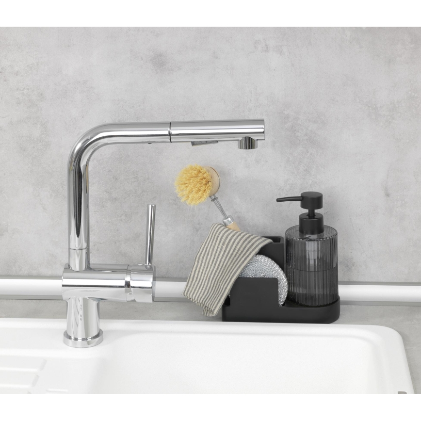 WENKO 54654100 - Οργανωτής PINA 16x17 cm μαύρος