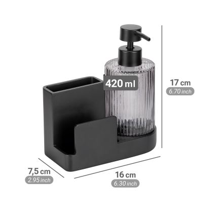 WENKO 54654100 - Οργανωτής PINA 16x17 cm μαύρος