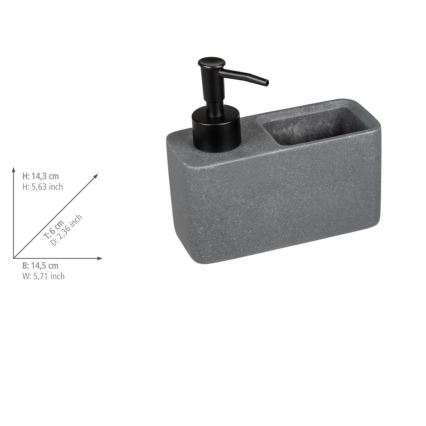 WENKO 54669100 - Δοσομετρητής σαπουνιού RESA 14,5x14,3 cm γκρι/μαύρο