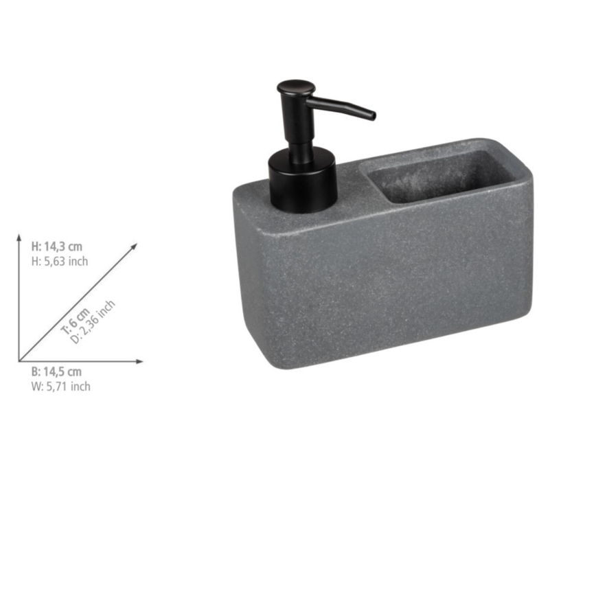 WENKO 54669100 - Δοσομετρητής σαπουνιού RESA 14,5x14,3 cm γκρι/μαύρο