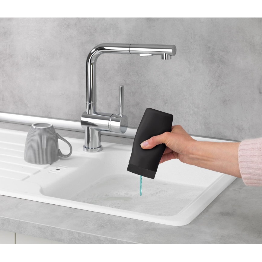 WENKO 54675100 - Δοσομετρητής για υγρό σαπούνι EASY SQUEEZ-E 6x14 cm μαύρο