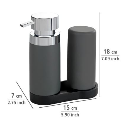 WENKO 54735100 - Σταθμός καθαρισμού EASY SQUEEZ-E 15x18 cm γκρι/γκρι