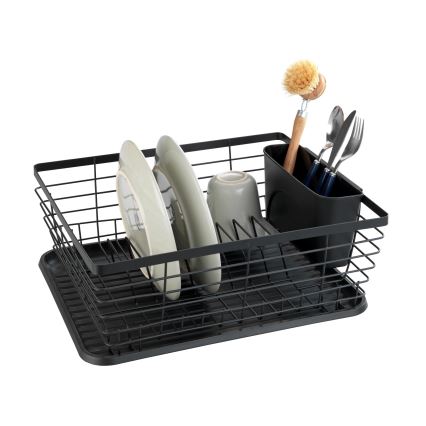 WENKO 54766100 - Στεγνωτήρας πιάτων BLACK OUTDOOR KITCHEN 36x30 cm μαύρο/μαύρο