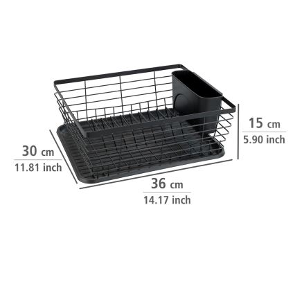 WENKO 54766100 - Στεγνωτήρας πιάτων BLACK OUTDOOR KITCHEN 36x30 cm μαύρο/μαύρο