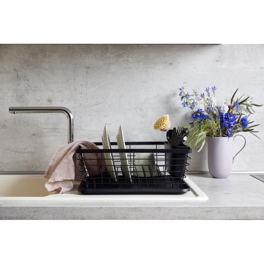 WENKO 54766100 - Στεγνωτήρας πιάτων BLACK OUTDOOR KITCHEN 36x30 cm μαύρο/μαύρο