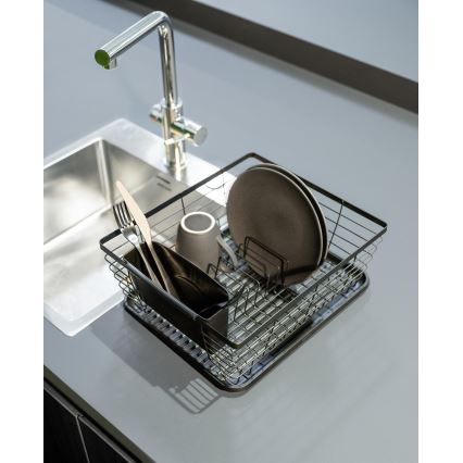 WENKO 54766100 - Στεγνωτήρας πιάτων BLACK OUTDOOR KITCHEN 36x30 cm μαύρο/μαύρο