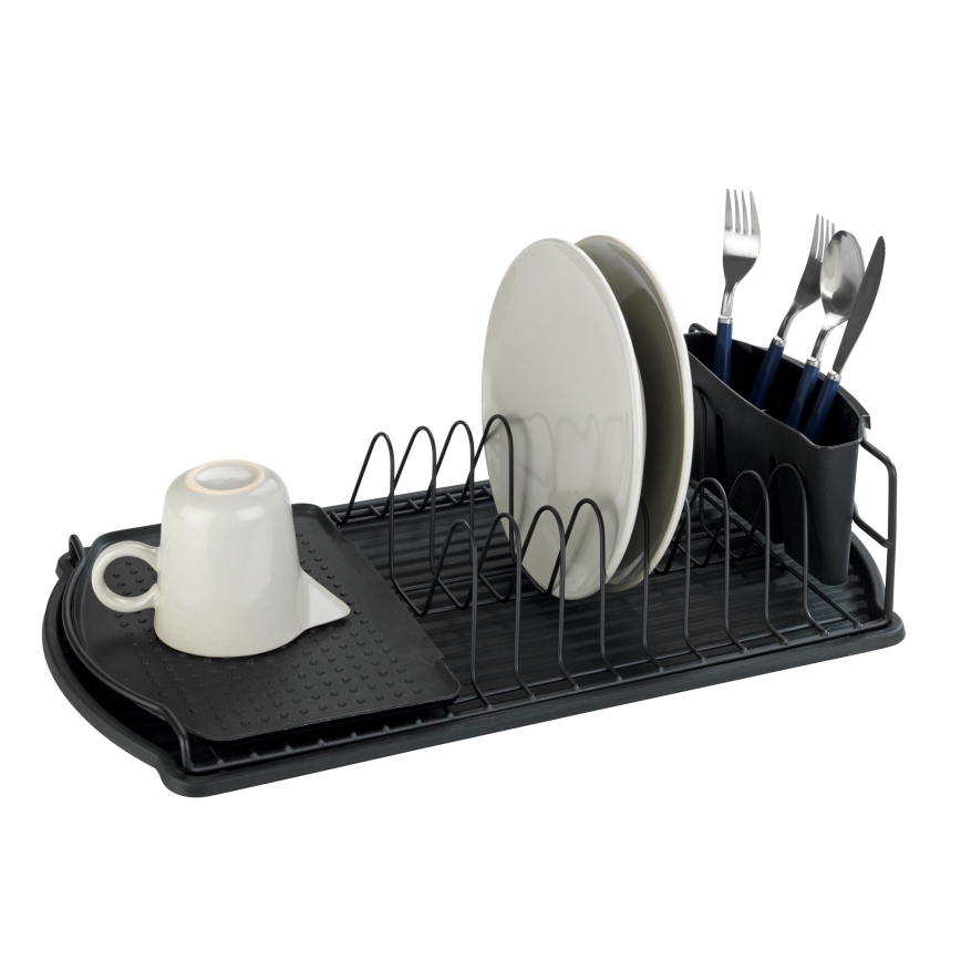 WENKO 54767100 - Στεγνωτήρας πιάτων BASIC 47,5x26,5 cm μαύρος