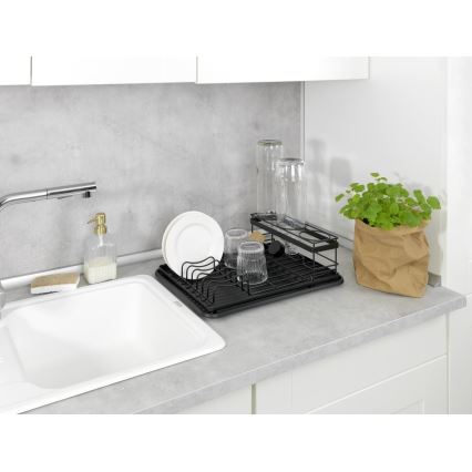 WENKO 54798100 - Στεγνωτήρας πιάτων AMY 42,5x31,5 cm μαύρος