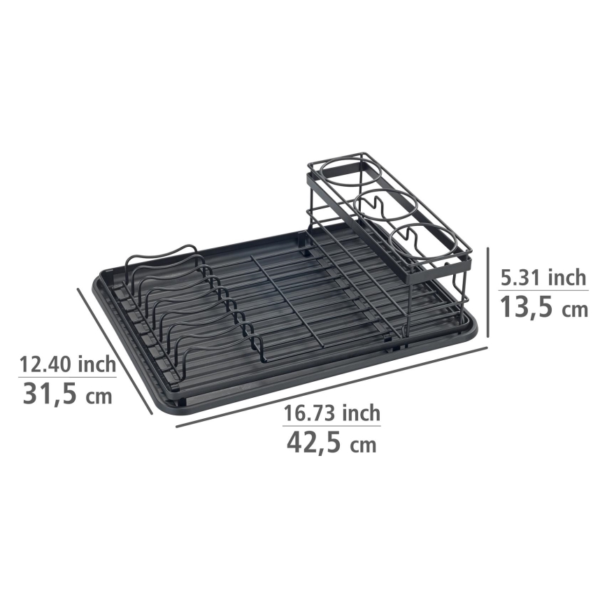 WENKO 54798100 - Στεγνωτήρας πιάτων AMY 42,5x31,5 cm μαύρος