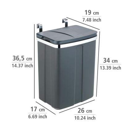 WENKO 54903100 - Καλάθι για πόρτα 26x36,5 cm γκρι/ασημί
