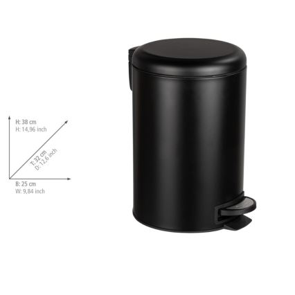 WENKO 54913100 - Κάδος απορριμμάτων LEMAN 25x38 εκ. μαύρος