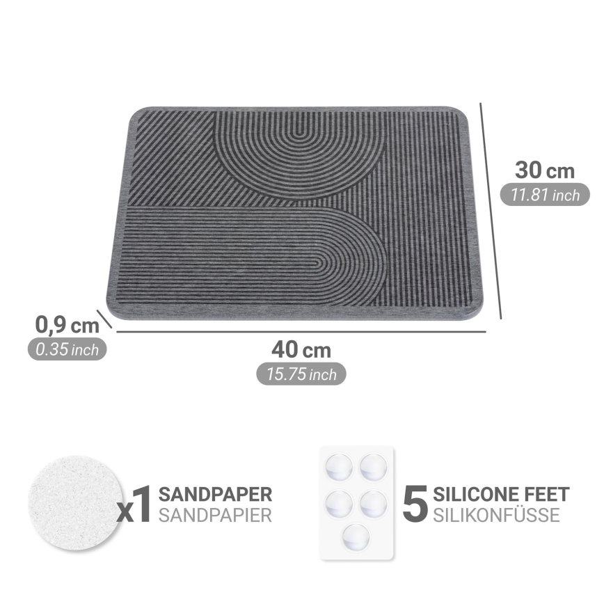 WENKO 54955100 - Αποστραγγιστικό υπόστρωμα DAMON 40x30 cm διοτομίτης/γκρι