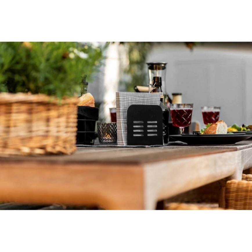 WENKO 55025100-Βάση για χαρτοπετσέτες BLACK OUTDOOR KITCHEN 15x12,5 cm μαύρη