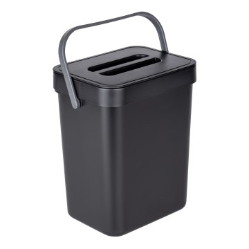 WENKO 55027100 - Κάδος απορριμμάτων BLACK OUTDOOR KITCHEN 19x24 cm μαύρο/γκρι/διάφανο
