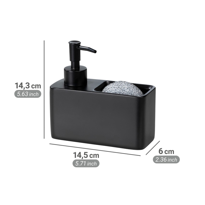 WENKO 55076100 - Δοσομετρητής υγρού σαπουνιού BLACK OUTDOOR KITCHEN 14,5x14,3 cm μαύρος