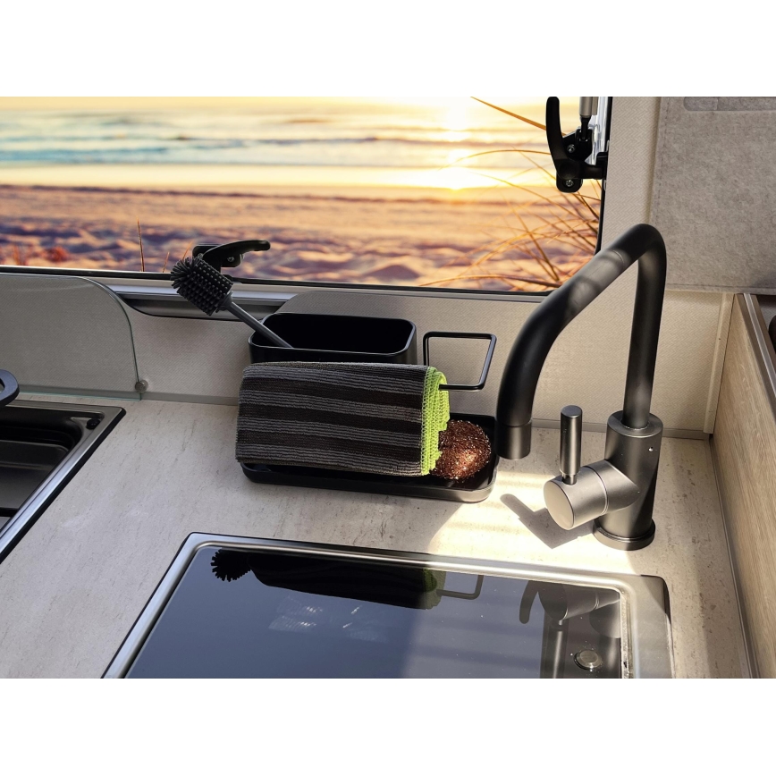 WENKO 55078100 - Οργανωτής BLACK OUTDOOR KITCHEN 21x12 cm ανοξείδωτος/μαύρος