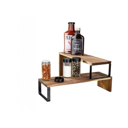 WENKO 55097100-Ράφι BLACK OUTDOOR KITCHEN 36x16 cm καφέ/μαύρο
