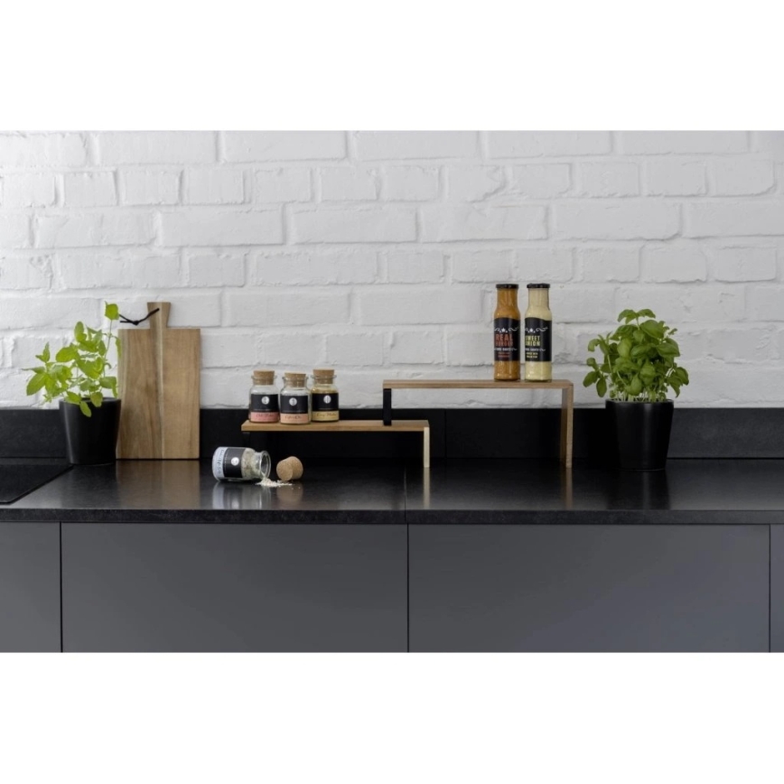 WENKO 55097100-Ράφι BLACK OUTDOOR KITCHEN 36x16 cm καφέ/μαύρο