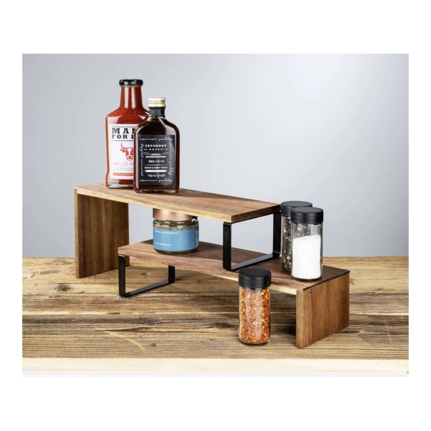 WENKO 55097100-Ράφι BLACK OUTDOOR KITCHEN 36x16 cm καφέ/μαύρο