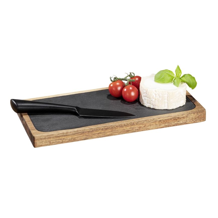 WENKO 55103100 - Σανίδα κοπής BLACK OUTDOOR KITCHEN 30x15 cm καφέ/γκρι