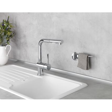 WENKO 5639100 - Βάση για πετσέτες κουζίνας TURBO-LOC KÜCHE 23x6,5 cm ανοξείδωτο ατσάλι/ασημί