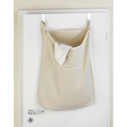 WENKO 62107100 - Καλάθι ρούχων CANGURO 52 x 81 cm μπεζ/ασημί