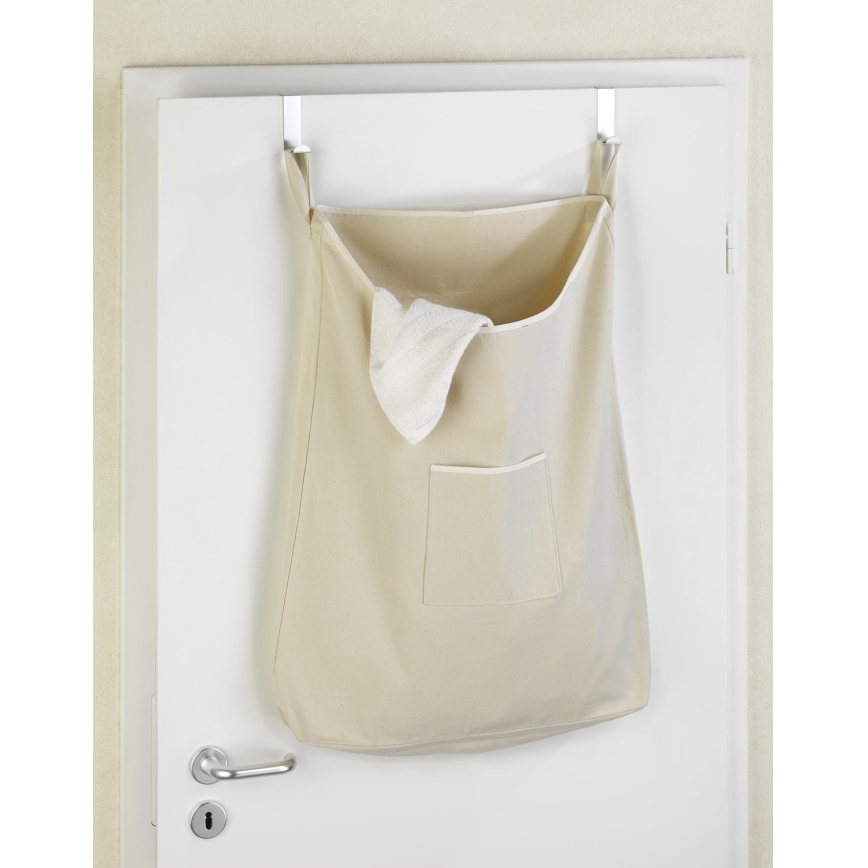 WENKO 62107100 - Καλάθι ρούχων CANGURO 52 x 81 cm μπεζ/ασημί