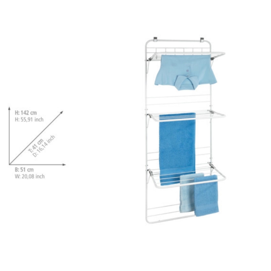 WENKO 63010800 - Απλώστρα ρούχων 51x142 cm λευκό/γκρι