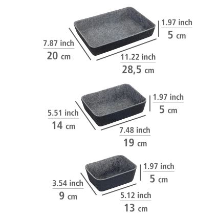 WENKO 64502100 - Οργανωτής συρταριού FELT 28,5x20 εκ. γκρι