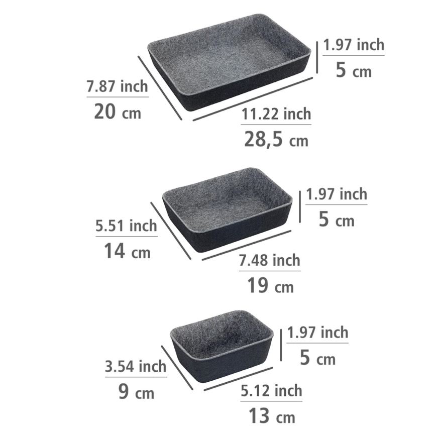 WENKO 64502100 - Οργανωτής συρταριού FELT 28,5x20 εκ. γκρι