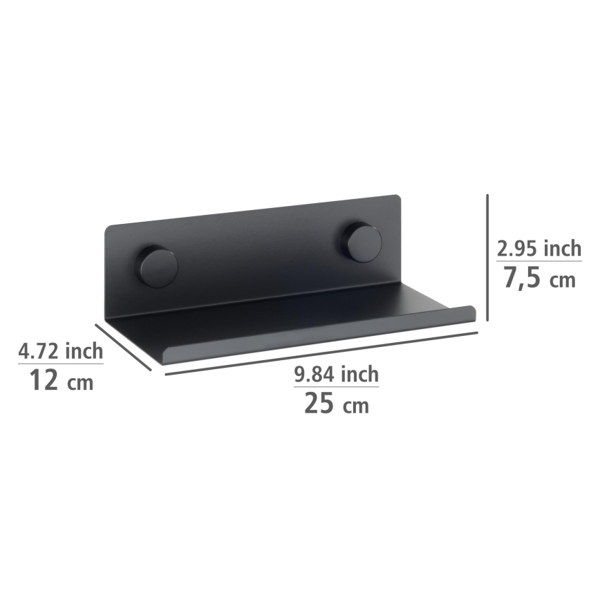 WENKO 71147800 - Ράφι JET 25x7,5 cm μαύρο
