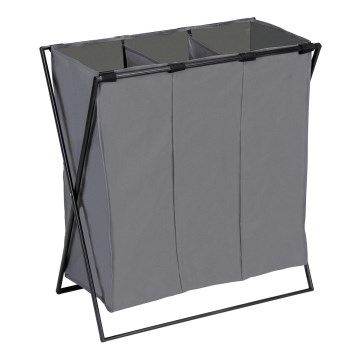 WENKO 71297800 - Καλάθι ρούχων TRIO 69x76 cm γκρι/μαύρο