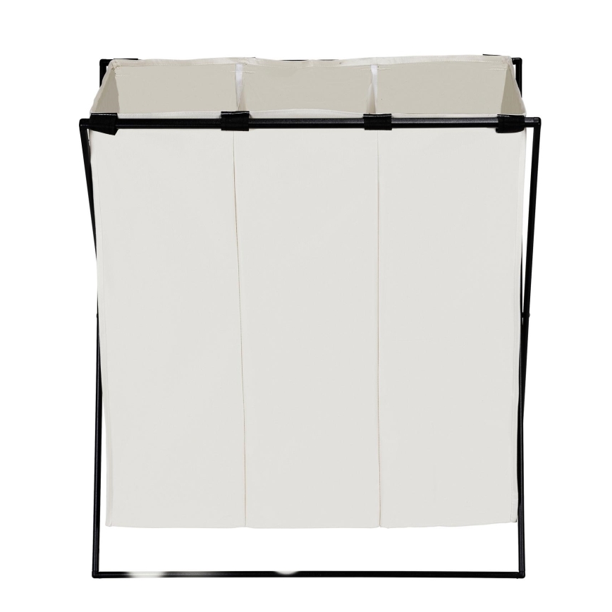 WENKO 71298800 - Καλάθι άπλυτων TRIO, 69x76 εκ., εκρού/μαύρο