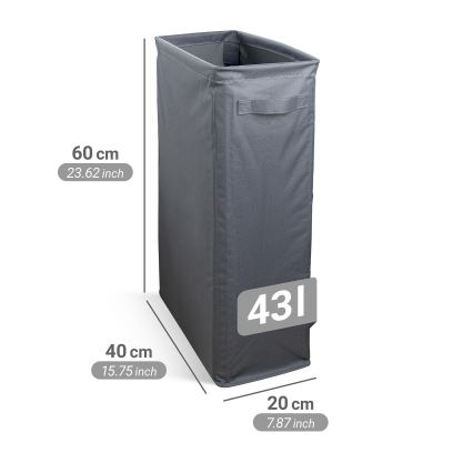 WENKO 71299800 - Καλάθι ρούχων SLIM 20x60 cm ανθρακί