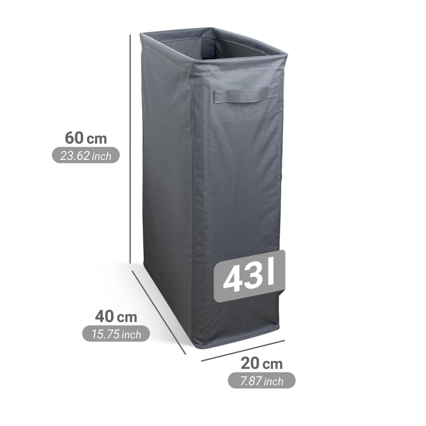 WENKO 71299800 - Καλάθι ρούχων SLIM 20x60 cm ανθρακί