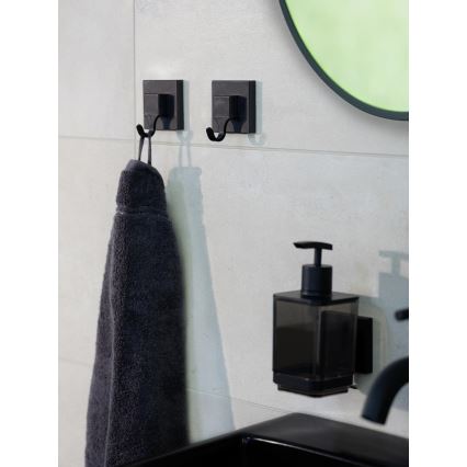 WENKO 71444800 - Διανομέας υγρού σαπουνιού VACUUM-LOC QUADRO ED 7,5x16 cm σε μαύρο