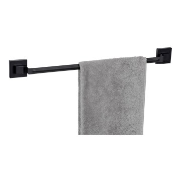 WENKO 71445800 - Μπάρα πετσετών VACUUM-LOC QUADRO ED 60,5x6 cm μαύρη