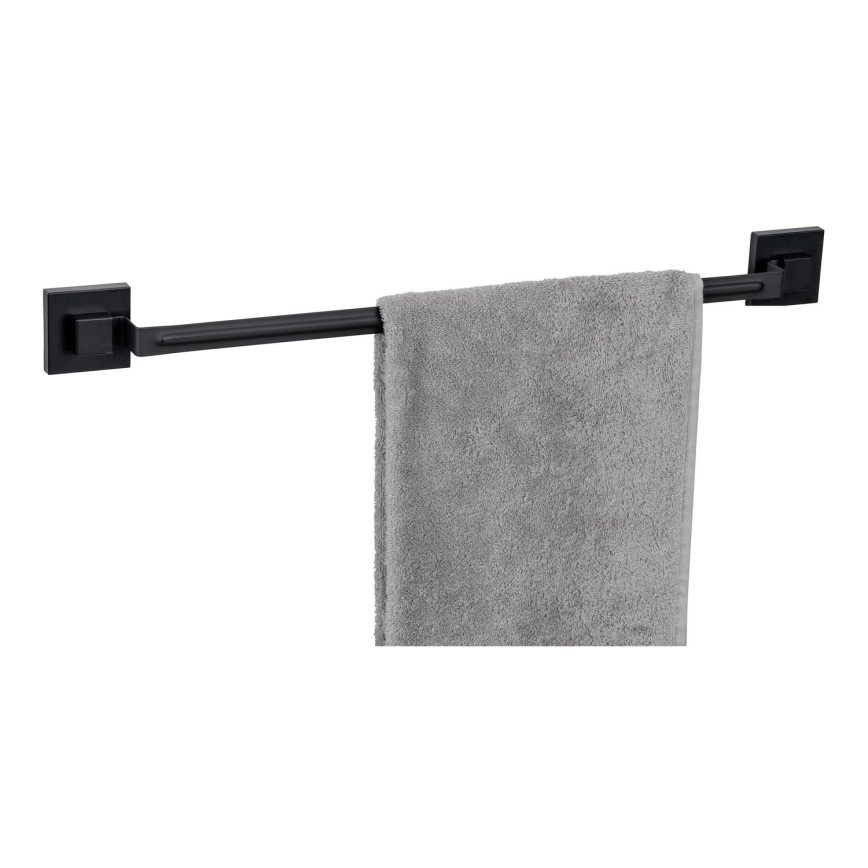 WENKO 71445800 - Μπάρα πετσετών VACUUM-LOC QUADRO ED 60,5x6 cm μαύρη