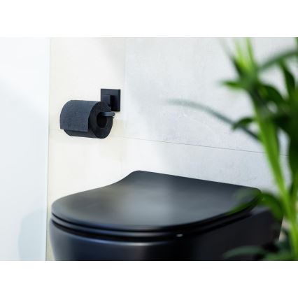 WENKO 71447800 - Βάση ρολού χαρτιού υγείας VACUUM-LOC QUADRO ED 14x11 cm μαύρη