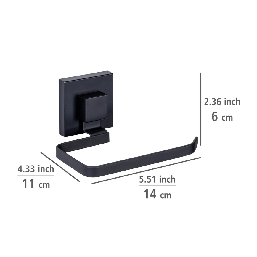 WENKO 71447800 - Βάση ρολού χαρτιού υγείας VACUUM-LOC QUADRO ED 14x11 cm μαύρη