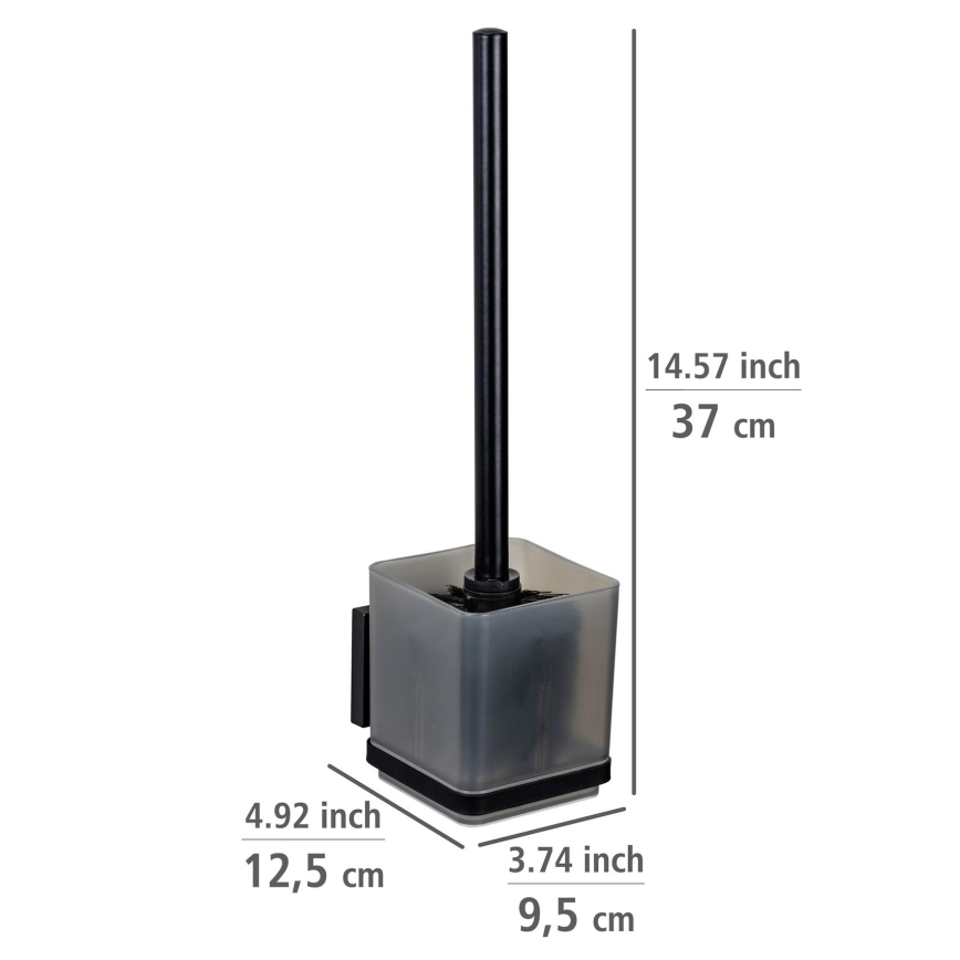 WENKO 71450800 - Σετ WC VACUUM-LOC QUADRO ED 9,5x37 cm μαύρο