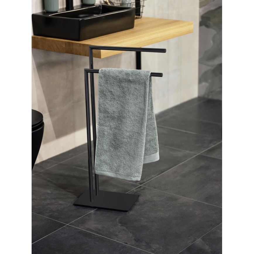 WENKO 71555800 - Βάση για πετσέτες RECCO 48x80,5 cm σε μαύρο χρώμα
