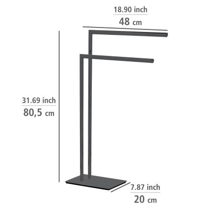 WENKO 71555800 - Βάση για πετσέτες RECCO 48x80,5 cm σε μαύρο χρώμα