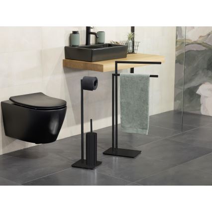 WENKO 71555800 - Βάση για πετσέτες RECCO 48x80,5 cm σε μαύρο χρώμα