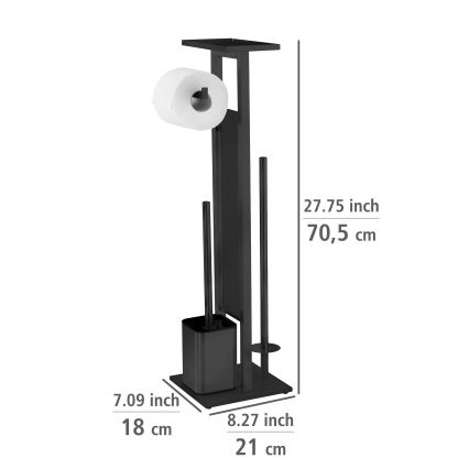 WENKO 71558800 - Σετ WC DEBAR 21x70,5 cm ανοξείδωτο/μαύρο