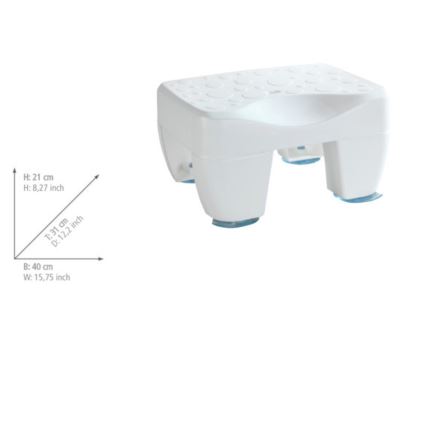 WENKO 73361100-Σκαμπό για μπανιέρα SECURA 40x31 cm λευκό/διάφανο