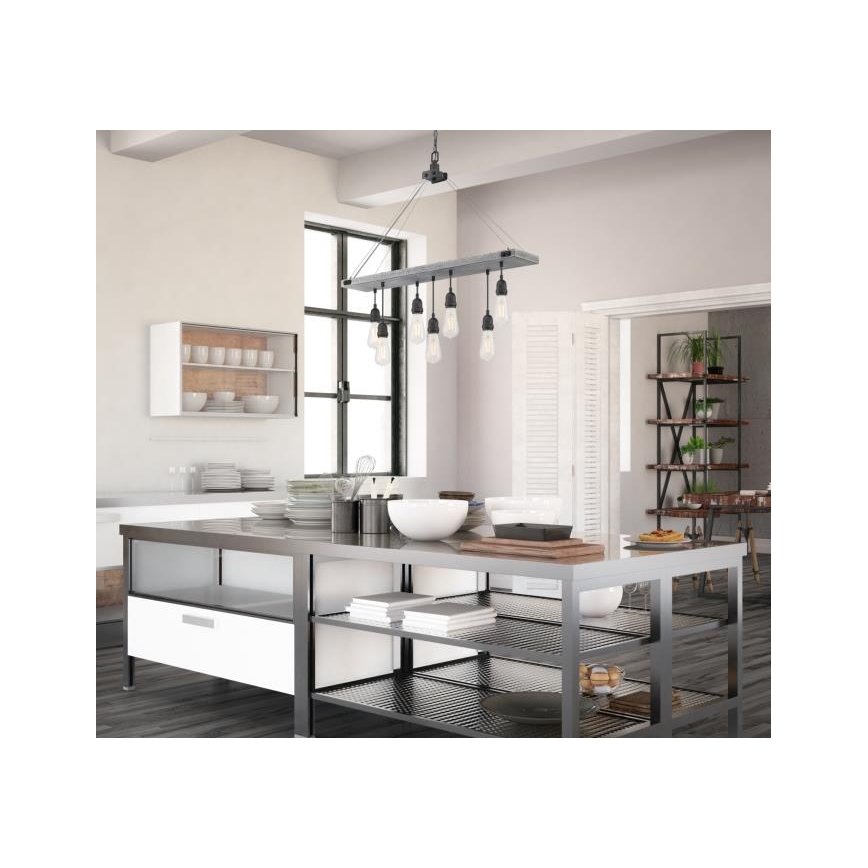 Westinghouse 6116440 - Κρεμαστός πολυέλαιος με αλυσίδα ASHWOOD 7xE27/60W/230V