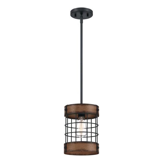 Westinghouse 61179 - Κρεμαστό φωτιστικό οροφής LANGSTON 1xE27/60W/230V barnwood